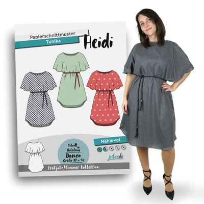 Patrón de costura túnica Heidi, talla. 32 - 54