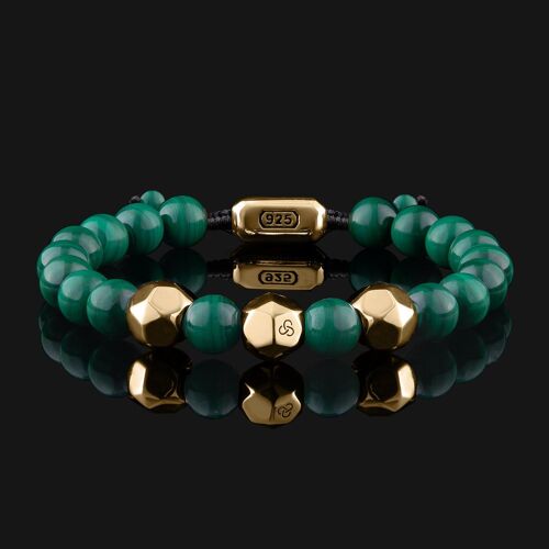Geom Gold Vermeil & Green Malachite Bracelet
