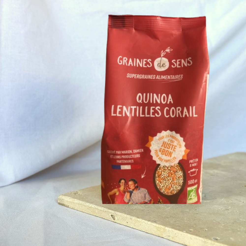 Mélange quinoa/lentilles corail BIO origine France - 500g