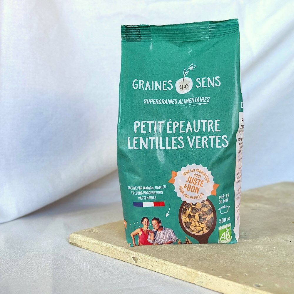 Mélange petit-épeautre / lentilles vertes BIO origine France - 500g