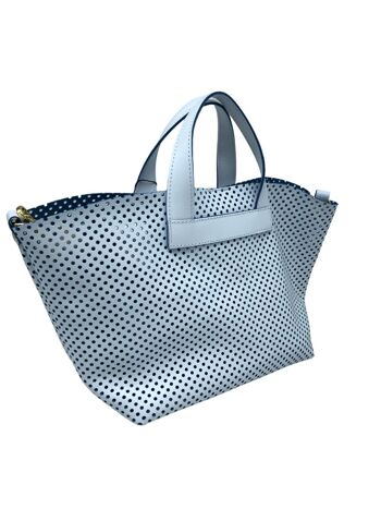 SAC ÉTÉ EN CUIR PERFORÉ + POCHETTE EN TISSU - Q10 32