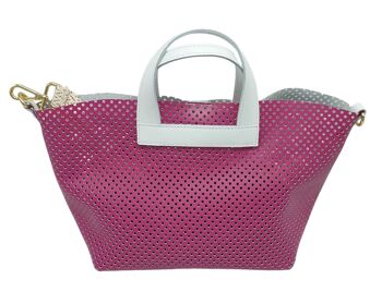 SAC ÉTÉ EN CUIR PERFORÉ + POCHETTE EN TISSU - Q10 80