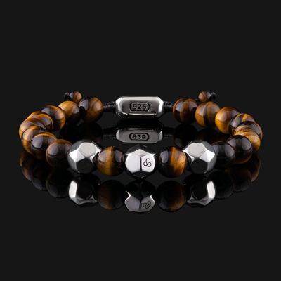 Geom 925 Sterling Silver & Tiger Eye Bracelet 2