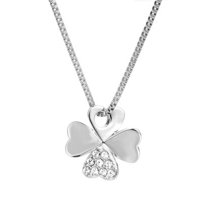 Clover Pendants - Silver and Crystal