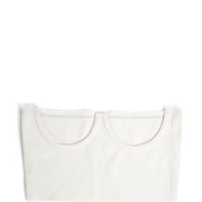 Jersey Cutout Corset Belt in White