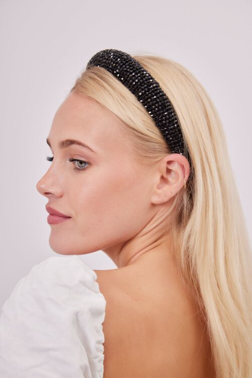 Beaded Headband in Black