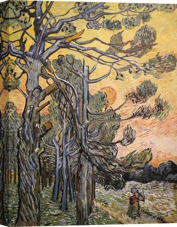 Peinture sur toile : Vincent van Gogh, Pins au coucher du soleil 2