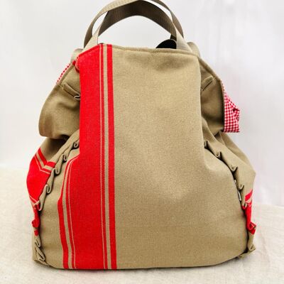 Sac en tissu coton modèle Méditerranée rouge