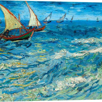 Pintura en lienzo: Vincent van Gogh, Vista al mar en Saintes-Maries, 1888