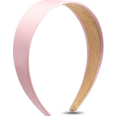 Wide Satin Headband in Light Pink