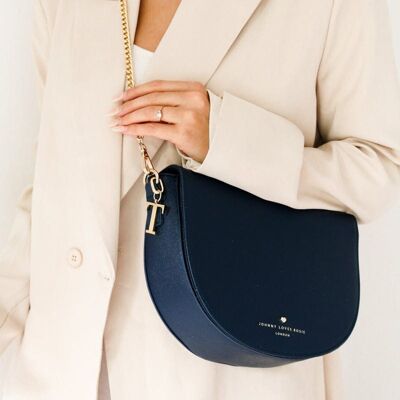 Navy Sadie Saddle Bag