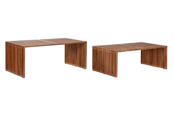 TABLE DE CENTRE SET 2 TECK 116X60X46 NATUREL MB211301 1