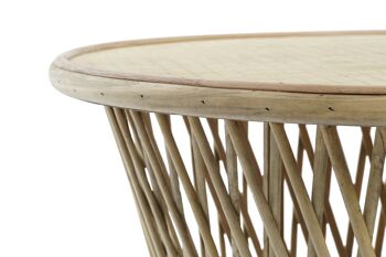 TABLE D'APPOINT BAMBOU 60X60X52 NATUREL MB203059 3