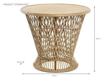 TABLE D'APPOINT BAMBOU 60X60X52 NATUREL MB203059 5