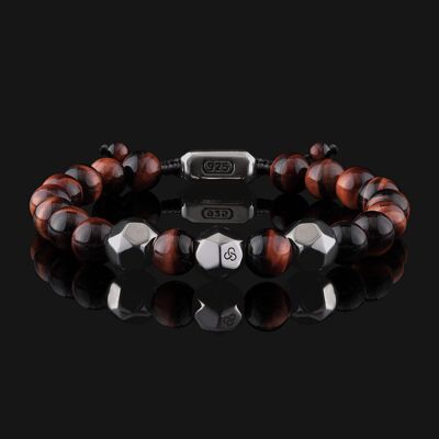 Bracelet Geom Or Noir & Oeil de Tigre