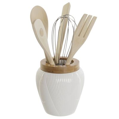 UTENSILS SET 6 PORCELAIN BAMBOO 10,5X10,5X12 PC207780