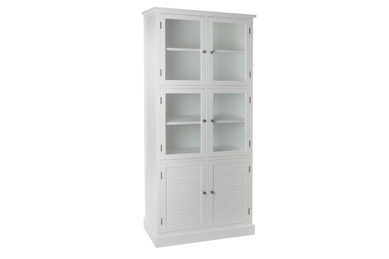 PAULOWNIA GLASS DISPLAY CABINET 90X37X196 WHITE MB196122