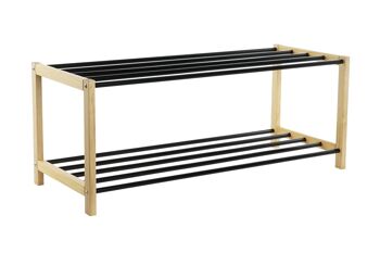 ETAGERE À CHAUSSURES EN ACIER PIN 80X31X32 NOIR MB210791 1