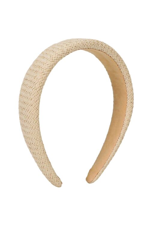Woven Rounded Headband In Beige