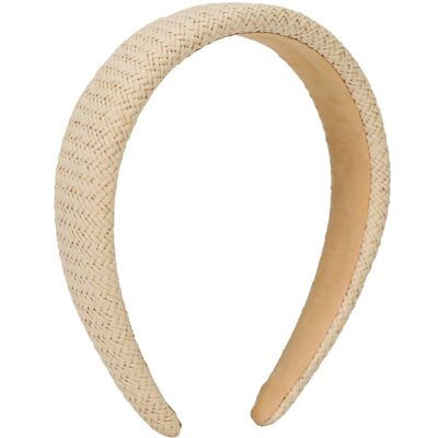 Woven Rounded Headband In Beige