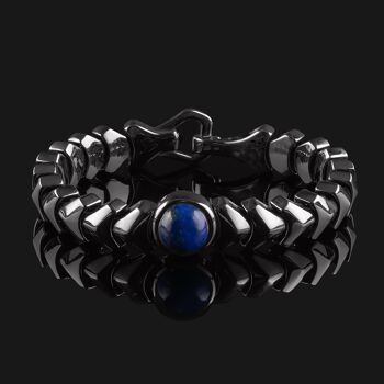 Bracelet Kudos Or Noir & Lapis Lazuli