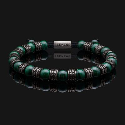 Pulsera Royale de oro negro y malaquita verde