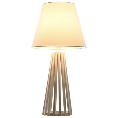 LAMPE DE TABLE BOIS POLYESTER 30X30X61 LA212962