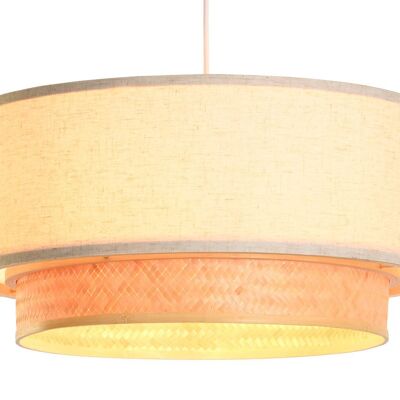 BAMBOO POLYESTER CEILING LAMP 50X50X25 E27 NATURAL LA202273