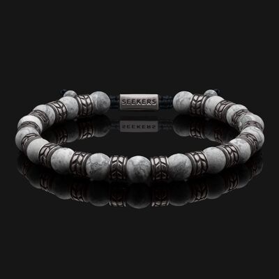 Royale Black Gold & Map Jasper Bracelet