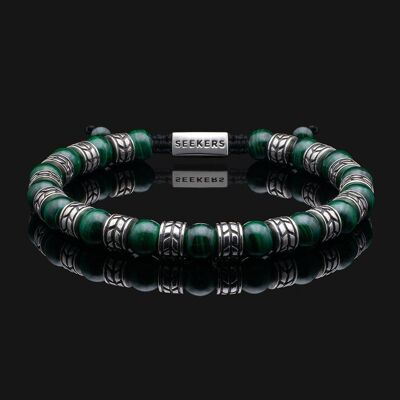 Bracciale Royale in argento sterling 925 e malachite verde