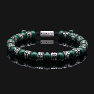 Royale 925 Sterling Silver & Green Malachite Bracelet