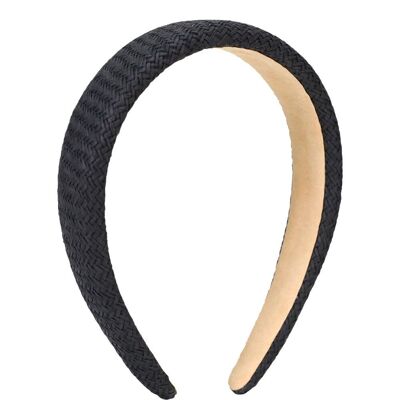 Woven Rounded Headband in Black