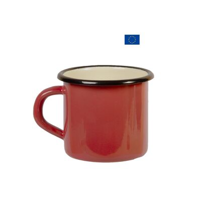 Terracotta enameled iron mug