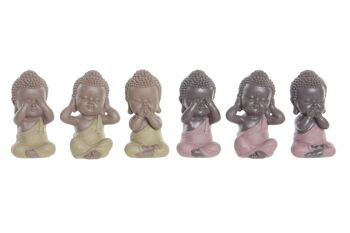 FIGURINE EN RÉSINE 5,5X5X10,5 BOUDDHA 6 ASSORTIMENT. RF181353 1