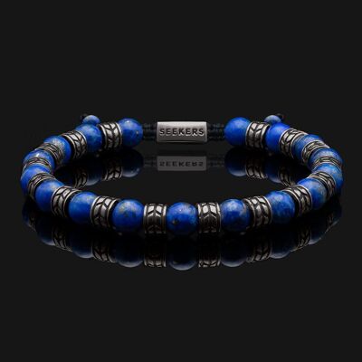 Royale Armband aus Schwarzgold & Lapislazuli