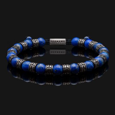 Bracelet Royale Or Noir & Lapis Lazuli