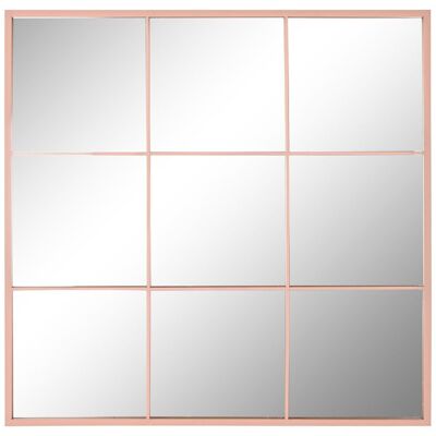 MIROIR EN VERRE FER 90X2X90 FENÊTRE ROSE PALO ES211594