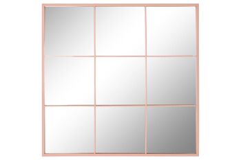 MIROIR EN VERRE FER 90X2X90 FENÊTRE ROSE PALO ES211594 1