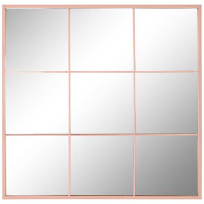 Iron Glass Mirror 90X2X90 Pale Pink Window ES211594