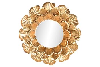 MIROIR MÉTAL 76,5X8X76,5 FEUILLE D'OR ES209254 1