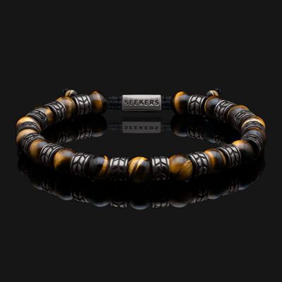 Bracelet Royale Or Noir & Oeil de Tigre