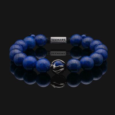 Bracelet Vagues Or Noir & Lapis Lazuli