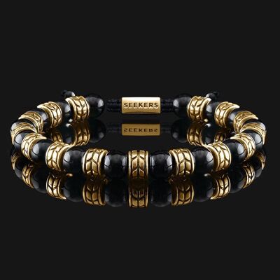 Armband Royale aus Vermeil-Gold und Onyx