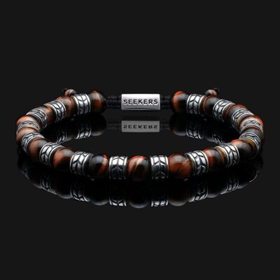 Royale 925 Sterling Silber & Rotes Tigerauge Armband