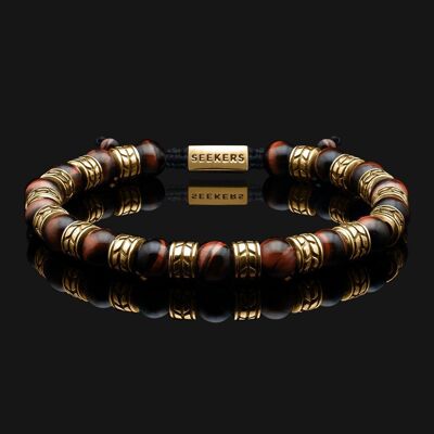 Royale Gold Vermeil & Red Tiger Eye Bracelet