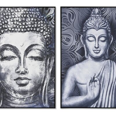 Ps Dipinto su tela 83X4.5X123 Buddha incorniciato 2 Assortimento. CU208943