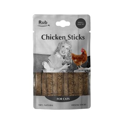 Chicken Dental Rub Stick Prize for Cats 100g - Small Size 1x1