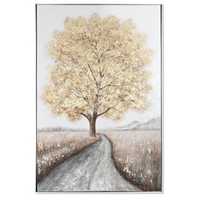 TABLEAU SUR TOILE PS 100X3,5X150 ARBRE PEINT À LA MAIN CU209479