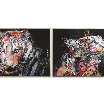 Quadro su tela Ps 120X3,5X80 Leopard Tiger 2 Assortimento. CU209474