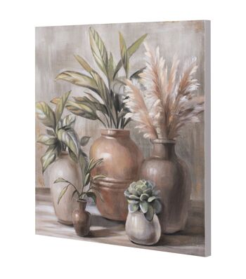 TABLEAU EN TOILE DE PIN 80X3,7X80 VASES 2 ASSORT. CU209080 6